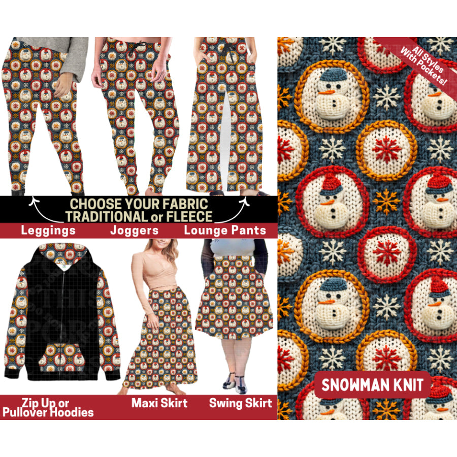 Preorder Custom Styles Snowman Knit Closes 4 Sep ETA early Jan 2026 Leggings