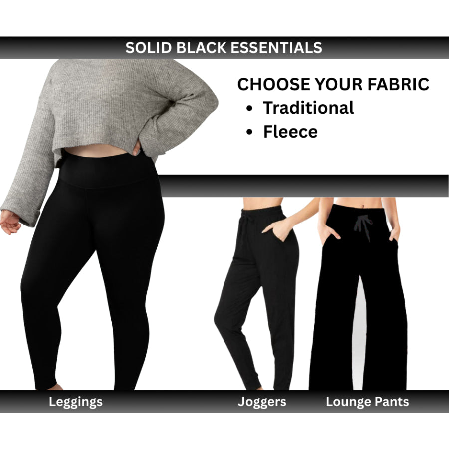 Preorder Custom Styles - Solid Black - Closes 6 Oct - ETA mid Feb 2026 Leggings