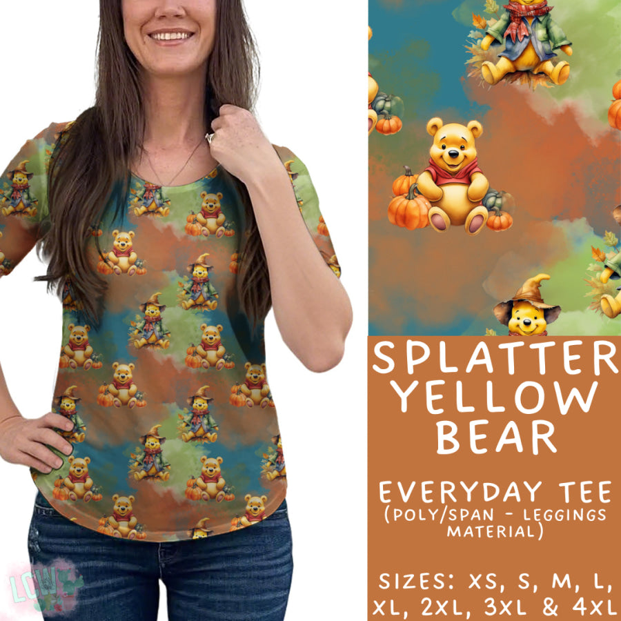 Preorder Custom Styles Splatter Yellow Bear Closes 29 Aug ETA late Nov 2025 Leggings