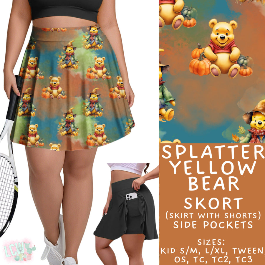 Preorder Custom Styles Splatter Yellow Bear Closes 29 Aug ETA late Nov 2025 Leggings