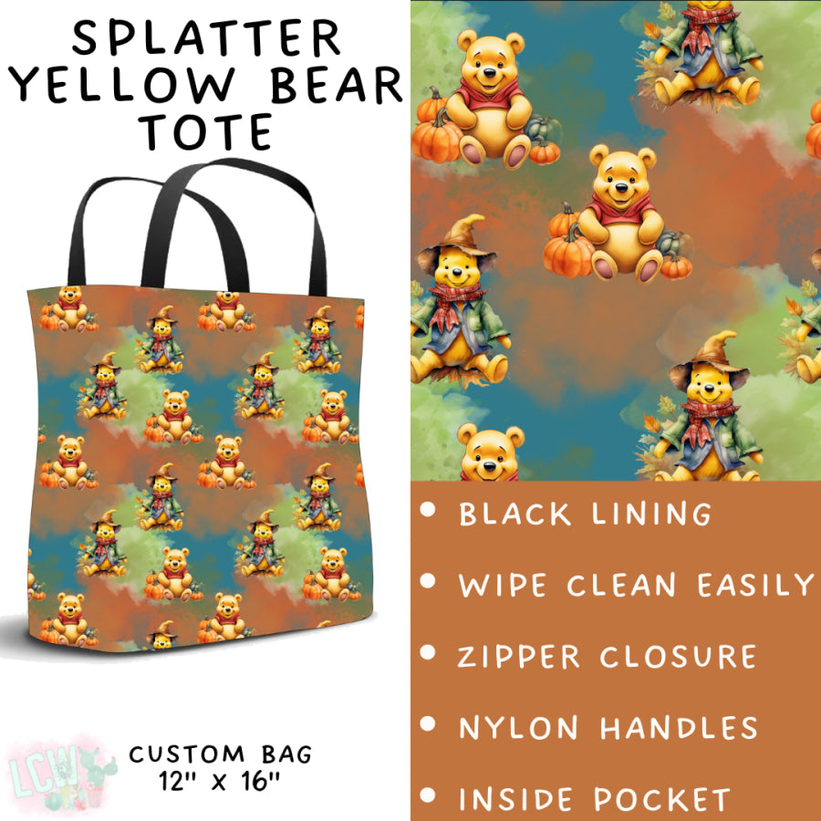 Preorder Custom Styles Splatter Yellow Bear Closes 29 Aug ETA late Nov 2025 Leggings