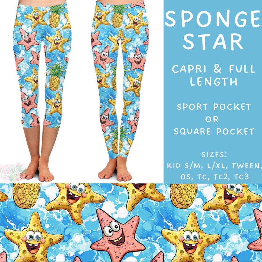 Preorder Custom Styles - Sponge Star - Closes 15 May - ETA mid Jul 2025 Leggings