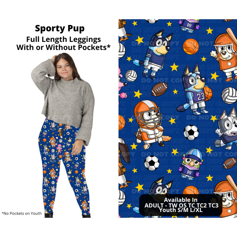 PREORDER Custom Styles - Sporty Pup - Closes 27 Nov - ETA late Feb 2025 Leggings