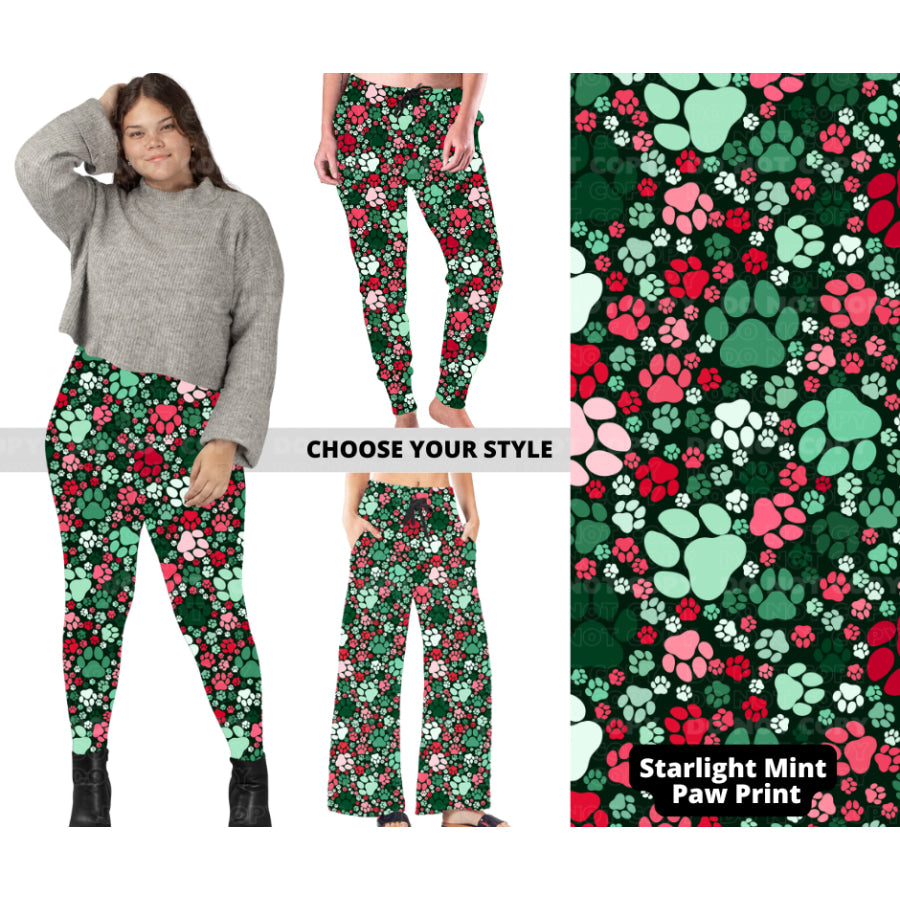 PREORDER Custom Styles - Starlight Mint Paw Print - Closes 7 Oct - ETA late Dec 2024 Leggings