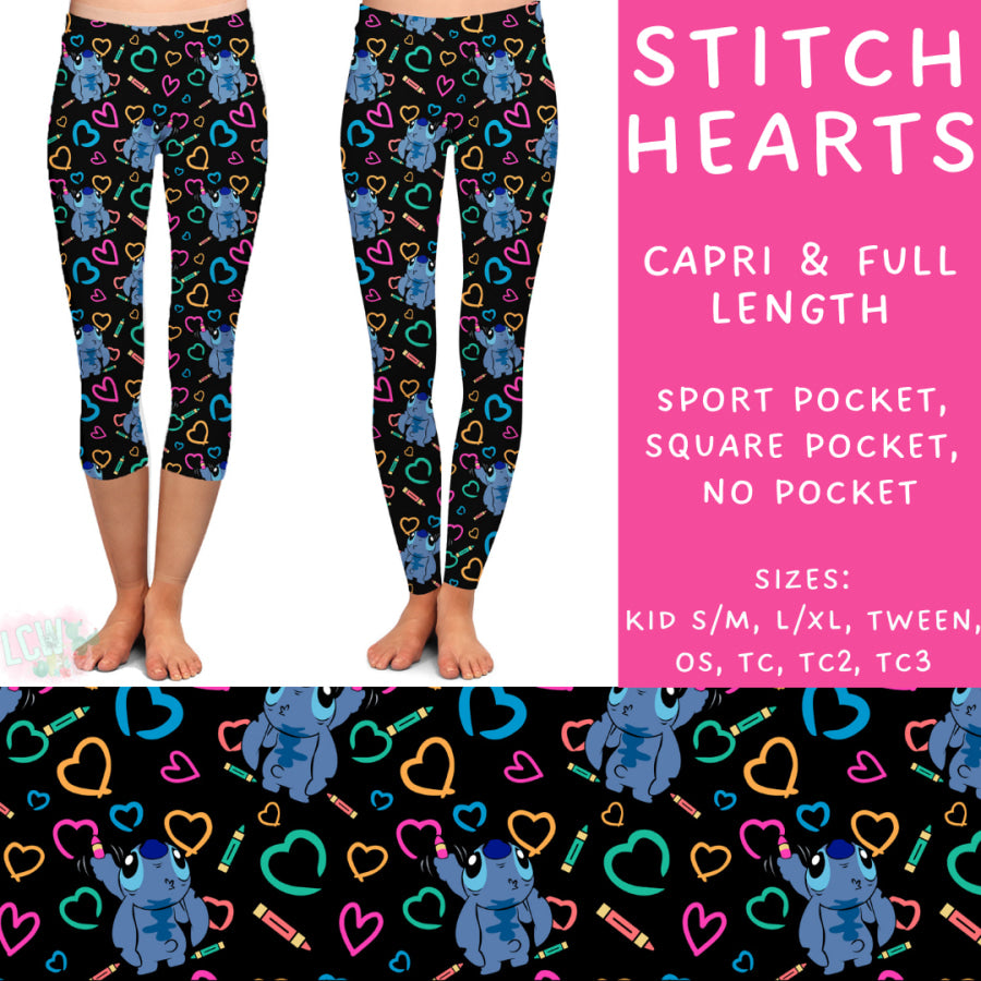 Preorder Custom Styles - Stitch Hearts - Closes 20 Jan - ETA late Apr 2025 Leggings