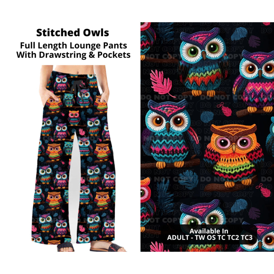 PREORDER Custom Styles - Stitched Owls - Closes 14 Oct - ETA early Jan 2024 Leggings