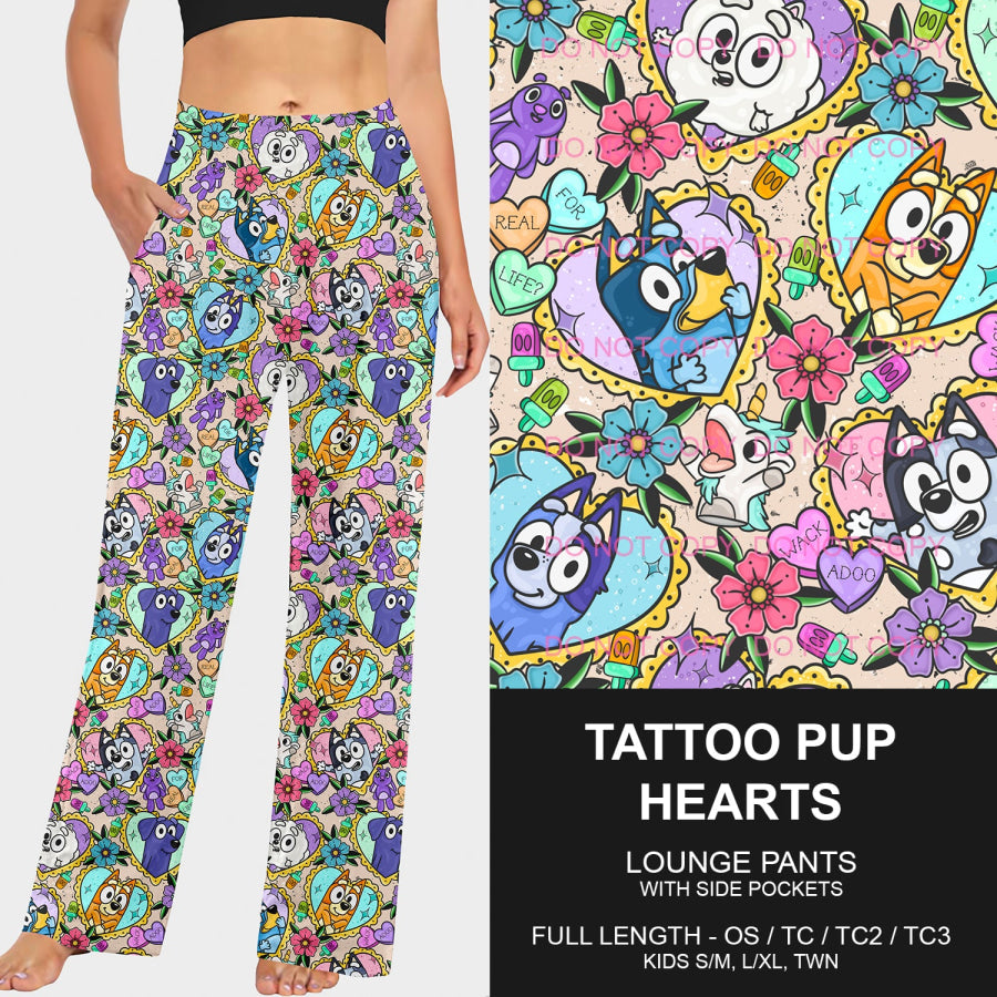 PREORDER Custom Styles - Tattoo Pup Hearts - Closes 3 Dec - ETA mid Feb 2025 Loungewear