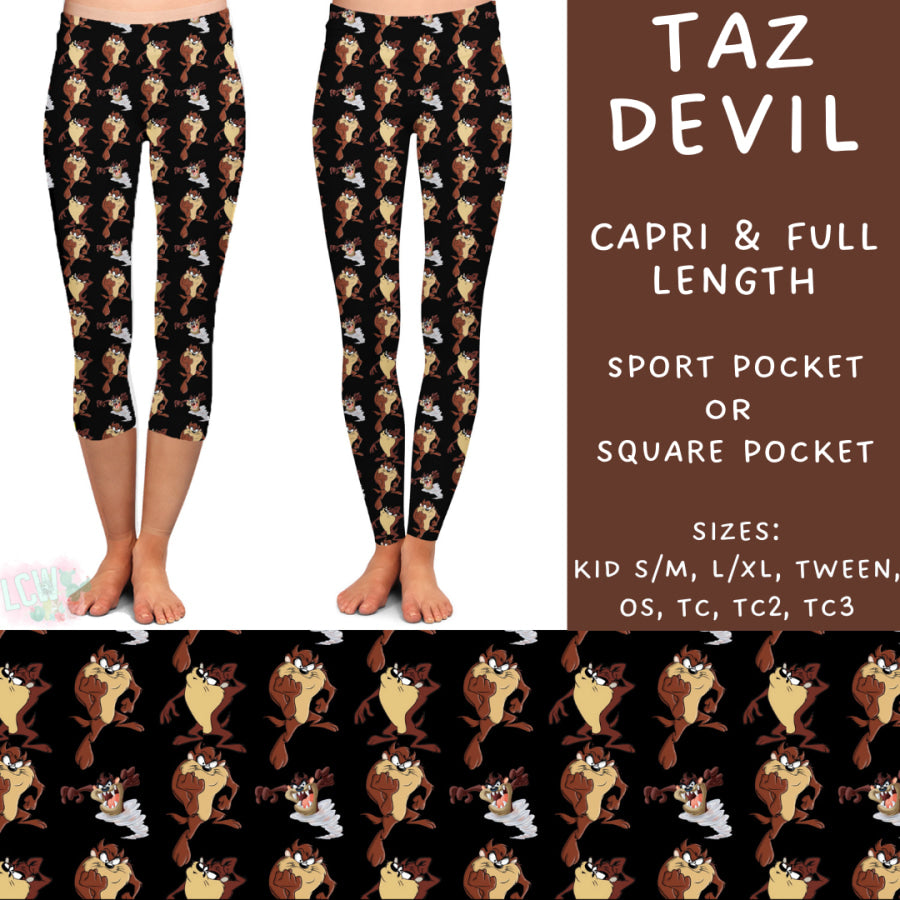 Preorder Custom Styles - Taz Devil - Closes 3 Mar - ETA late May 2025 Leggings