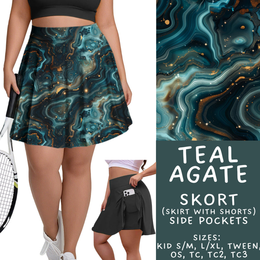 Preorder Custom Styles - Teal Agate - Closes 17 Nov - ETA early Feb 2026 Leggings