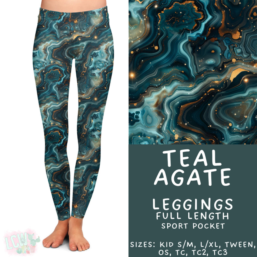 Preorder Custom Styles - Teal Agate - Closes 17 Nov - ETA early Feb 2026 Leggings