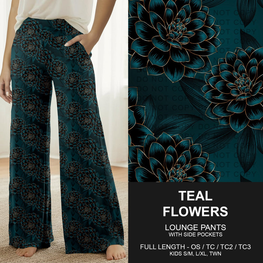 Preorder Custom Styles - Teal Flowers - Closes 11 Nov - ETA mid Feb 2026 Loungewear