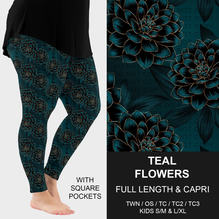 Preorder Custom Styles - Teal Flowers - Closes 11 Nov - ETA mid Feb 2026 Loungewear