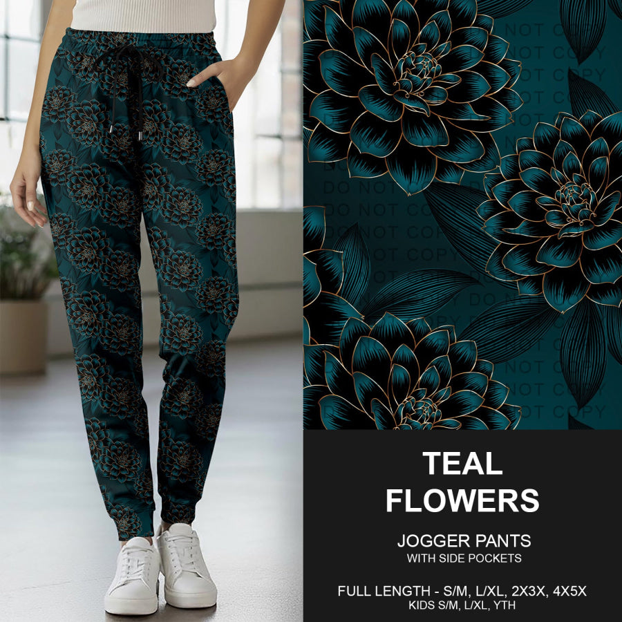 Preorder Custom Styles - Teal Flowers - Closes 11 Nov - ETA mid Feb 2026 Loungewear