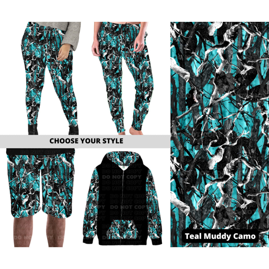 PREORDER Custom Styles - Teal Muddy Camo - Closes 27 Nov - ETA late Feb 2025 Leggings