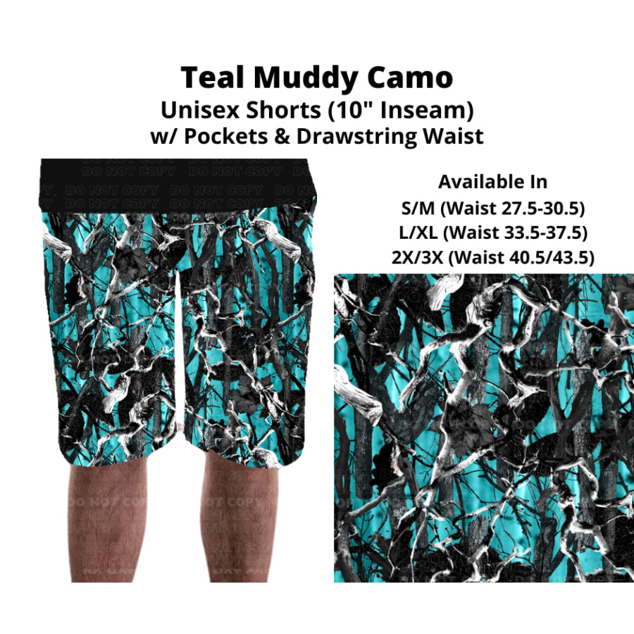 PREORDER Custom Styles - Teal Muddy Camo - Closes 27 Nov - ETA late Feb 2025 Leggings