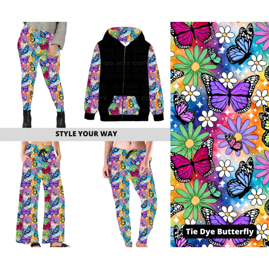 PREORDER Custom Styles - Tie Dye Butterfly - Closes 21 Nov - ETA late Feb 2025 Leggings