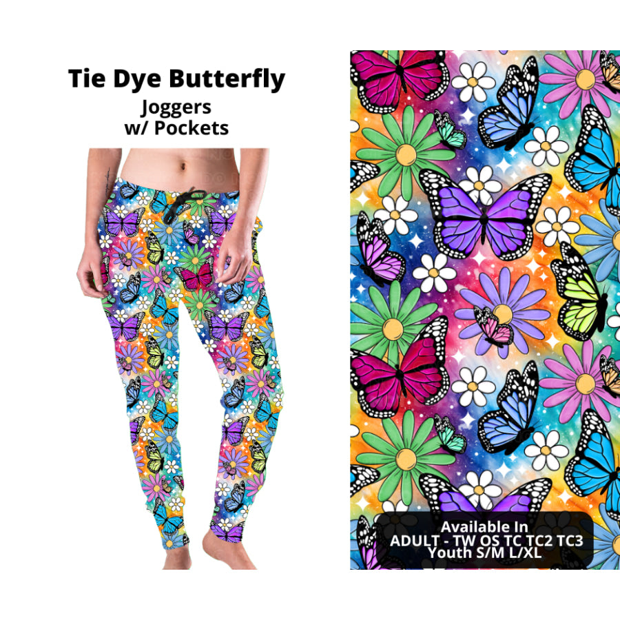 PREORDER Custom Styles - Tie Dye Butterfly - Closes 21 Nov - ETA late Feb 2025 Leggings