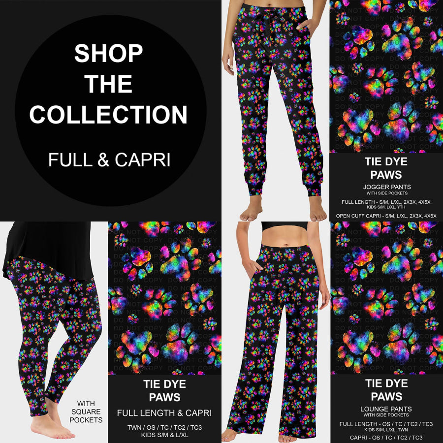 PREORDER Custom Styles - Tie Dye Paws - Closes 20 May - ETA late Aug 2025 Loungewear