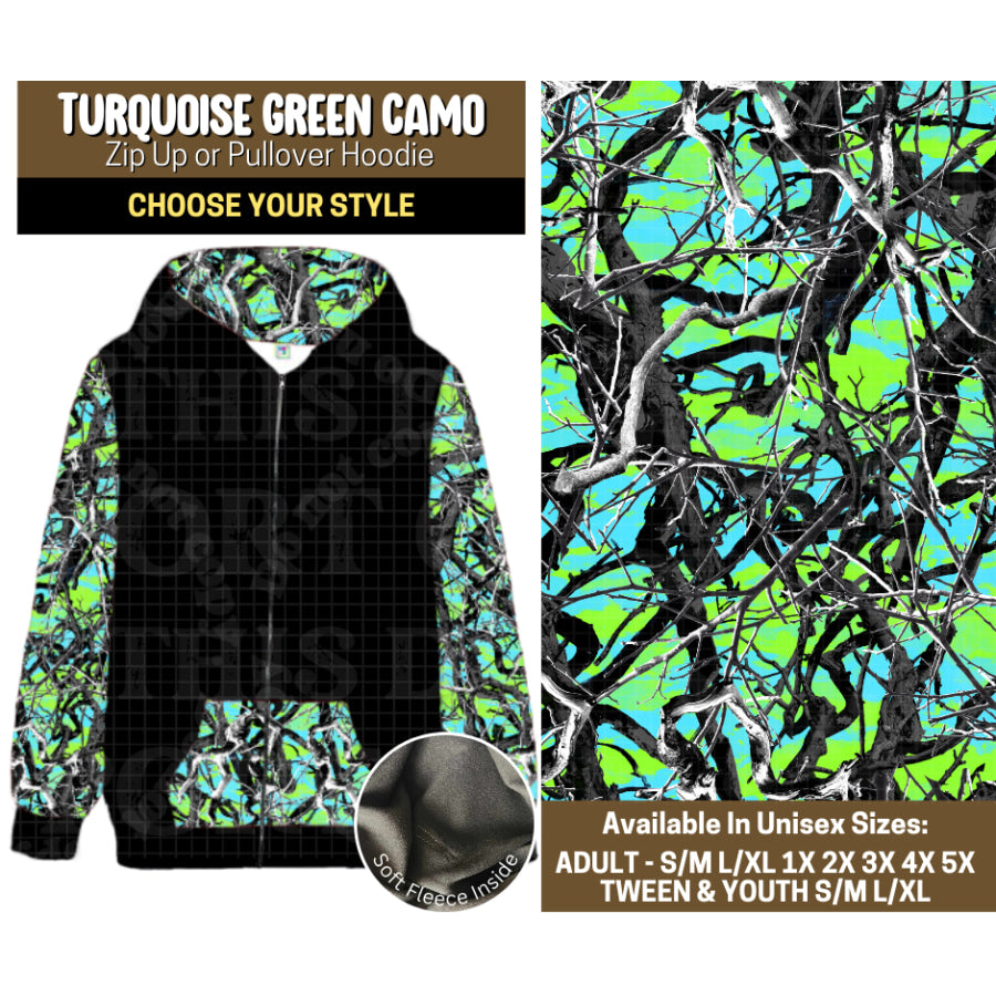 Preorder Custom Styles Turquoise Green Camo Closes 12 Sep ETA mid Jan 2026 Leggings