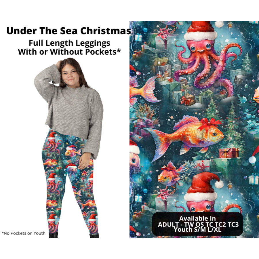 PREORDER Custom Styles - Under The Sea Christmas - Closes 7 Oct - ETA late Dec 2024 Leggings