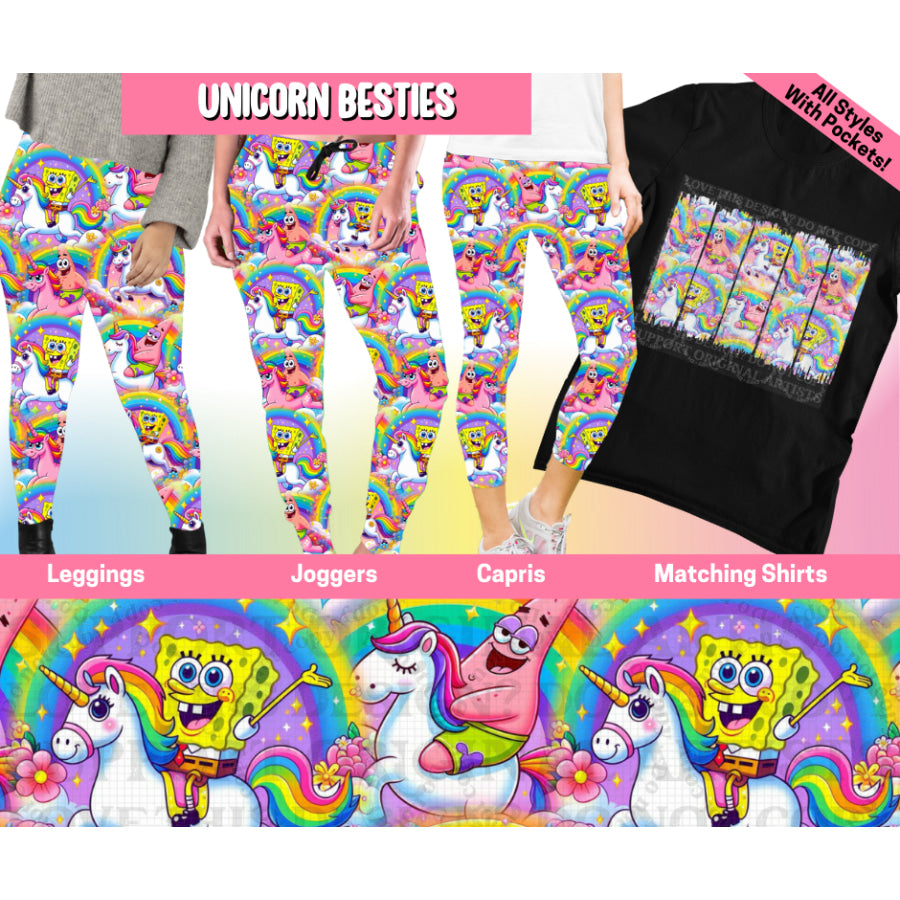 Preorder Custom Styles - Unicorn Besties - 23 May - ETA early Sep 2025 Leggings