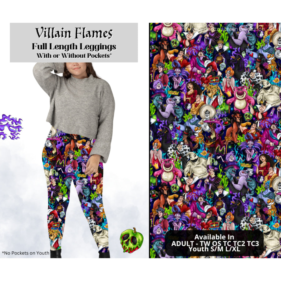 Preorder Custom Styles - Villain Flames - Closes 28 Mar - ETA mid Jul 2025 Leggings