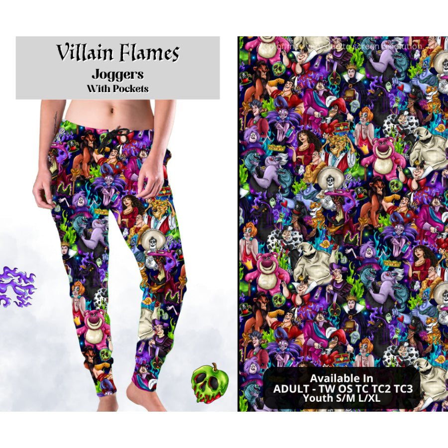 Preorder Custom Styles - Villain Flames - Closes 28 Mar - ETA mid Jul 2025 Leggings