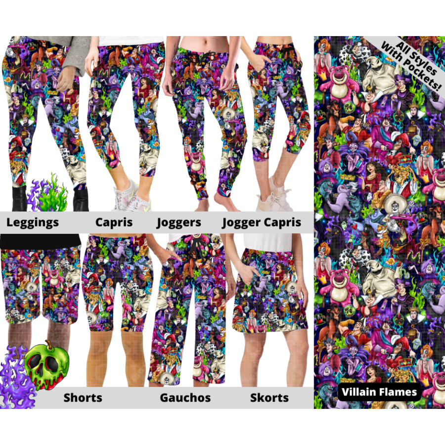 Preorder Custom Styles - Villain Flames - Closes 28 Mar - ETA mid Jul 2025 Leggings