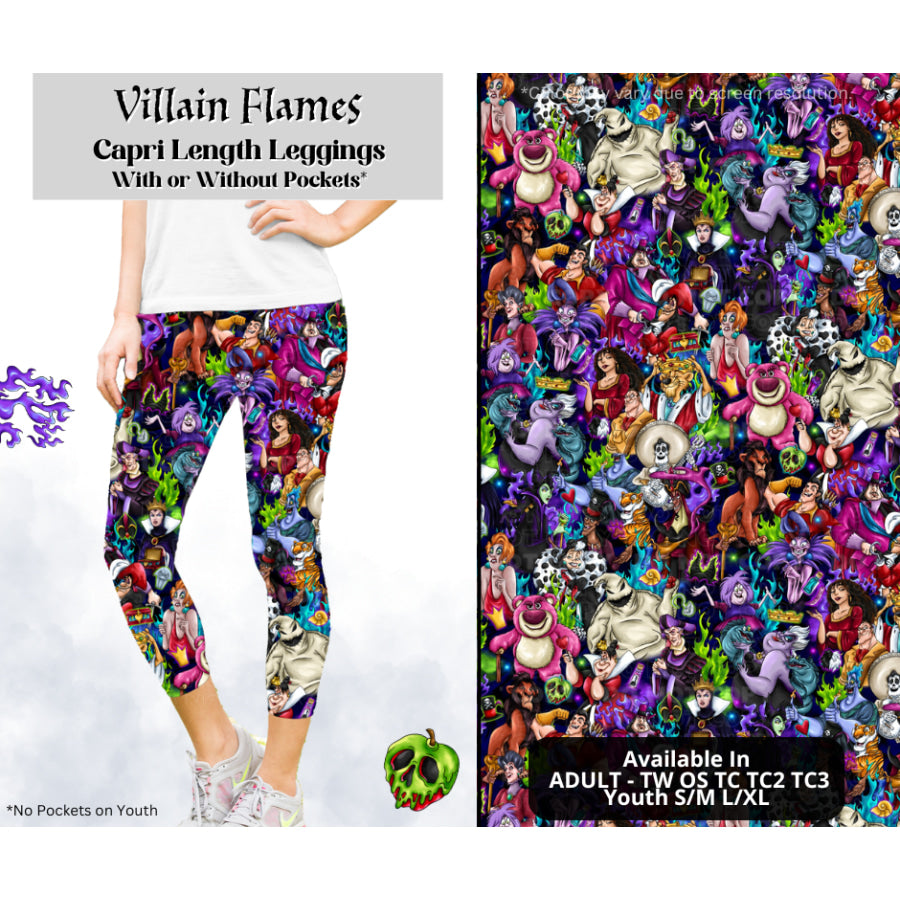 Preorder Custom Styles - Villain Flames - Closes 28 Mar - ETA mid Jul 2025 Leggings