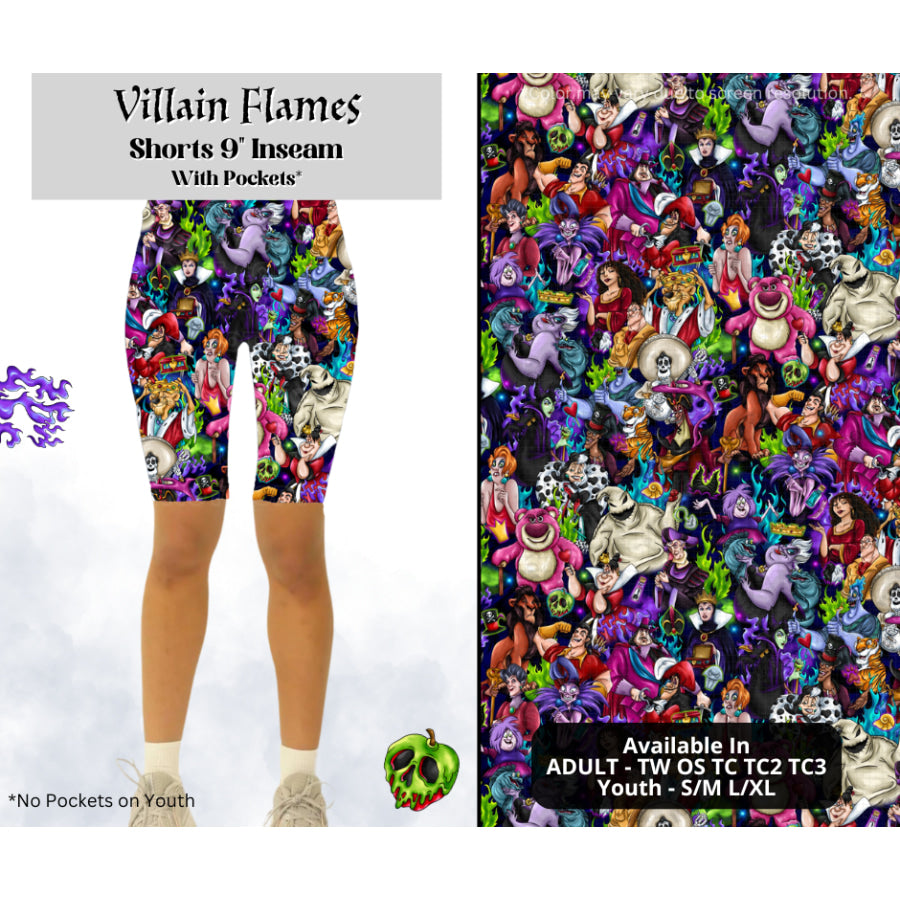 Preorder Custom Styles - Villain Flames - Closes 28 Mar - ETA mid Jul 2025 Leggings