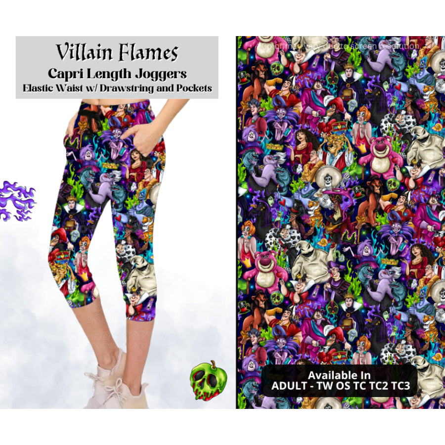 Preorder Custom Styles - Villain Flames - Closes 28 Mar - ETA mid Jul 2025 Leggings