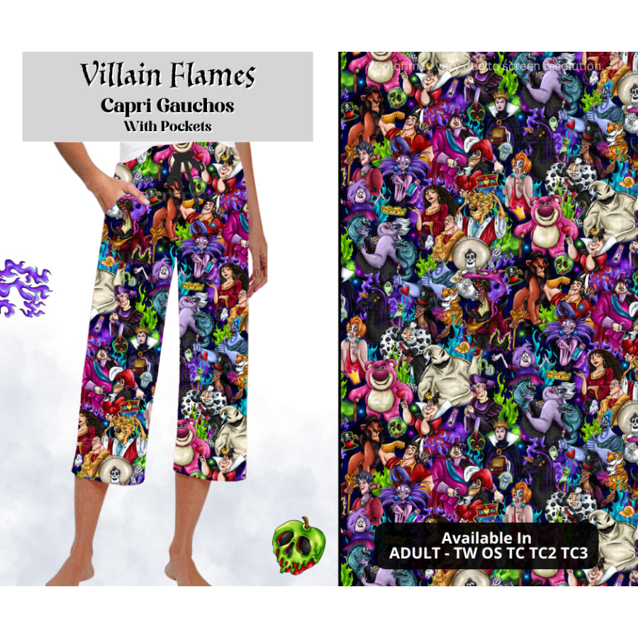 Preorder Custom Styles - Villain Flames - Closes 28 Mar - ETA mid Jul 2025 Leggings