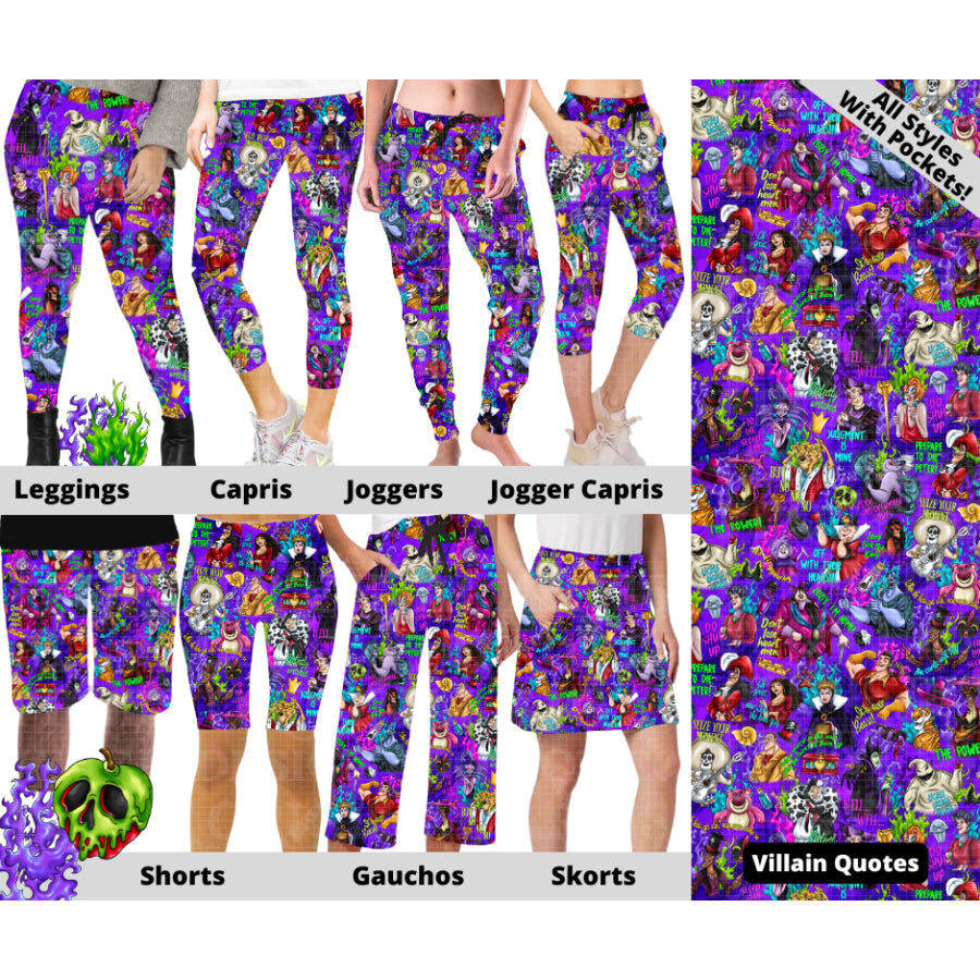 Preorder Custom Styles - Villain Quotes - Closes 28 Mar - ETA mid Jul 2025 Leggings