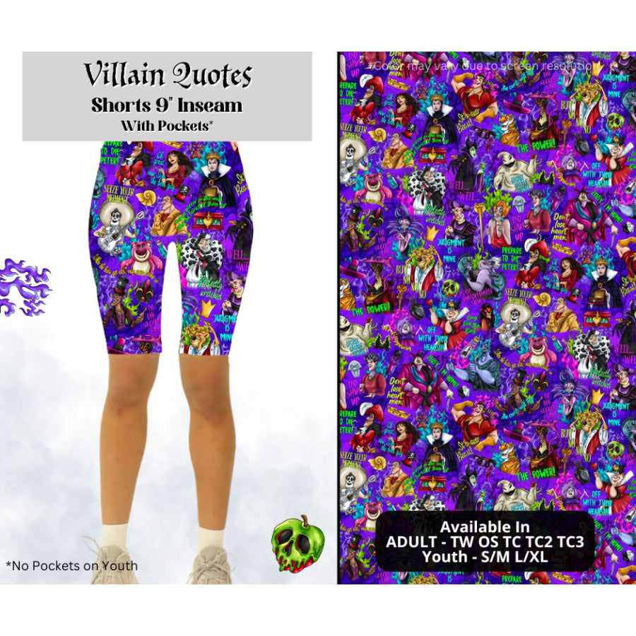 Preorder Custom Styles - Villain Quotes - Closes 28 Mar - ETA mid Jul 2025 Leggings