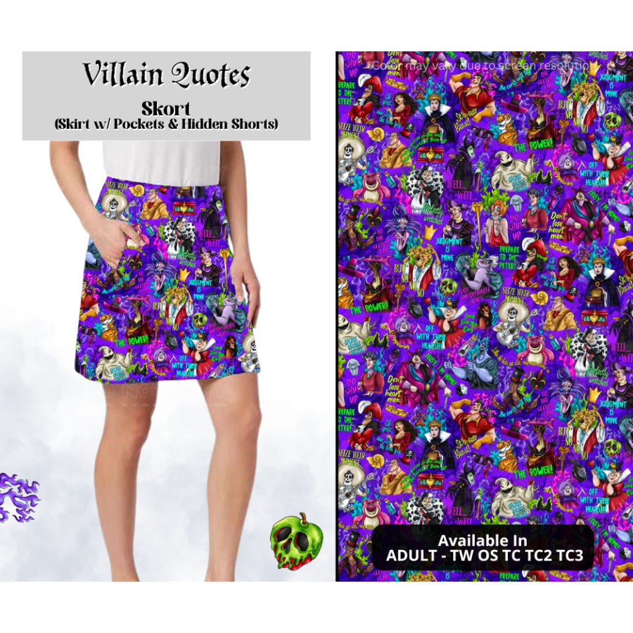 Preorder Custom Styles - Villain Quotes - Closes 28 Mar - ETA mid Jul 2025 Leggings