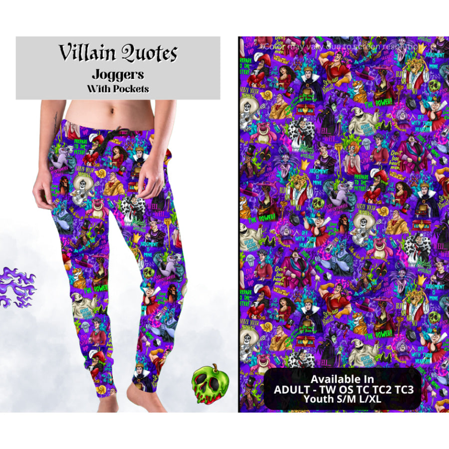 Preorder Custom Styles - Villain Quotes - Closes 28 Mar - ETA mid Jul 2025 Leggings