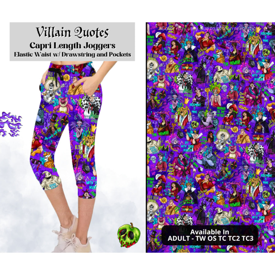 Preorder Custom Styles - Villain Quotes - Closes 28 Mar - ETA mid Jul 2025 Leggings