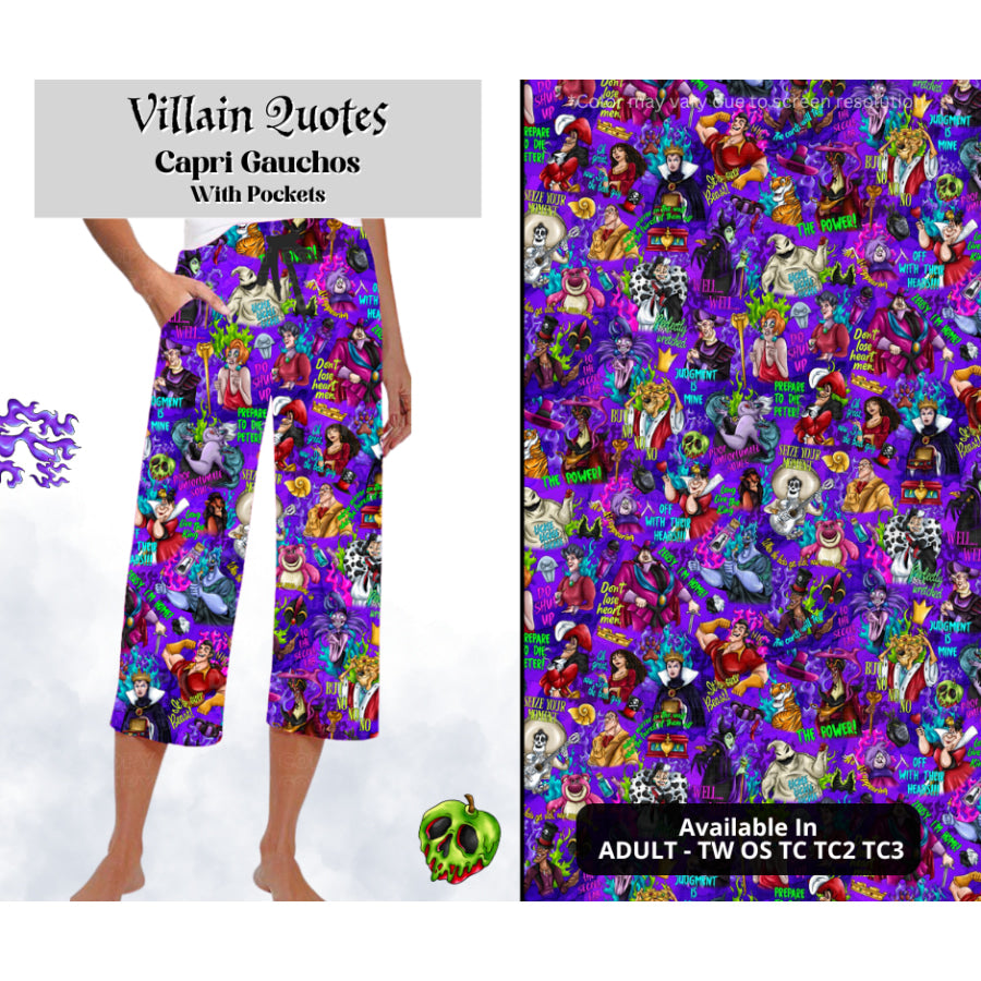 Preorder Custom Styles - Villain Quotes - Closes 28 Mar - ETA mid Jul 2025 Leggings