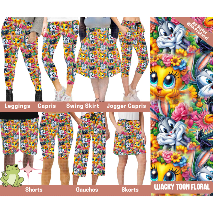 Preorder Custom Styles - Wacky Toon Floral - Closes 4 Jun - ETA early Oct 2025 Leggings