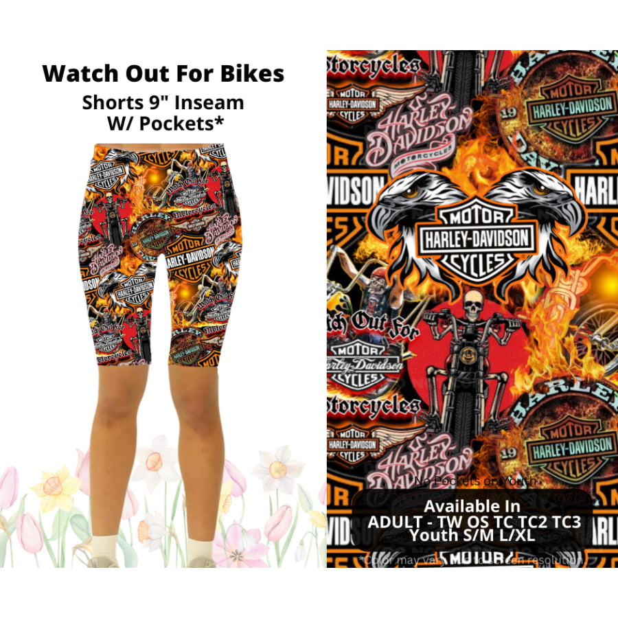 Preorder Custom Styles - Watch Out For Bikes - Closes 17 Mar - ETA late Jun 2025 Leggings