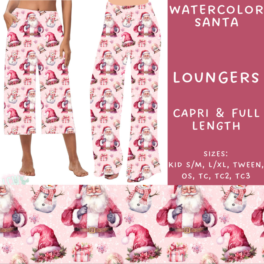 Preorder Custom Styles - Watercolour Santa - Closes 31 Oct - ETA early Jan 2025 Leggings