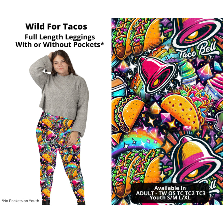 PREORDER Custom Styles - Wild For Tacos - Closes 27 Nov - ETA late Feb 2025 Leggings