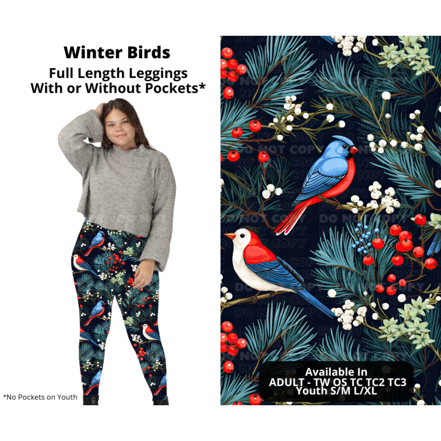 PREORDER Custom Styles - Winter Birds - Closes 14 Oct - ETA early Jan 2024 Leggings