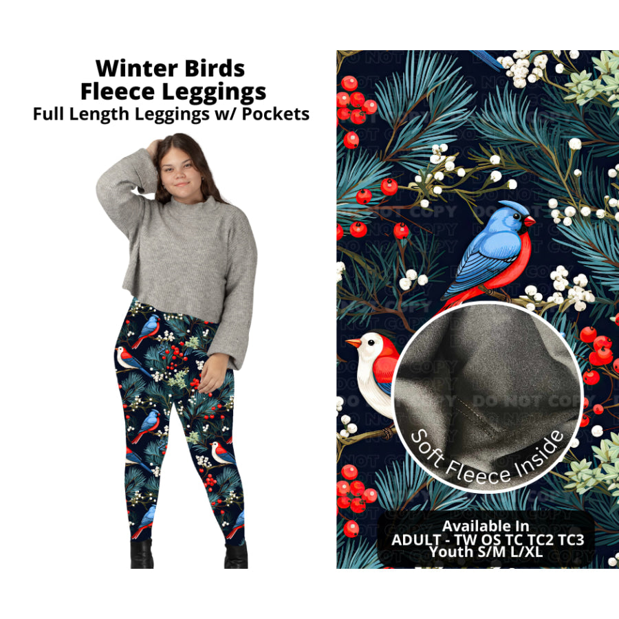 PREORDER Custom Styles - Winter Birds - Closes 14 Oct - ETA early Jan 2024 Leggings