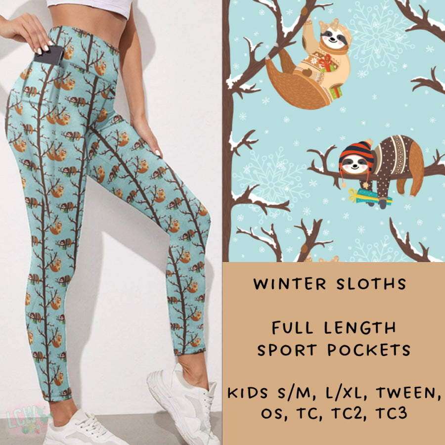 Preorder Custom Styles - Winter Sloths - Closes 15 Nov - ETA early Feb 2025 Leggings