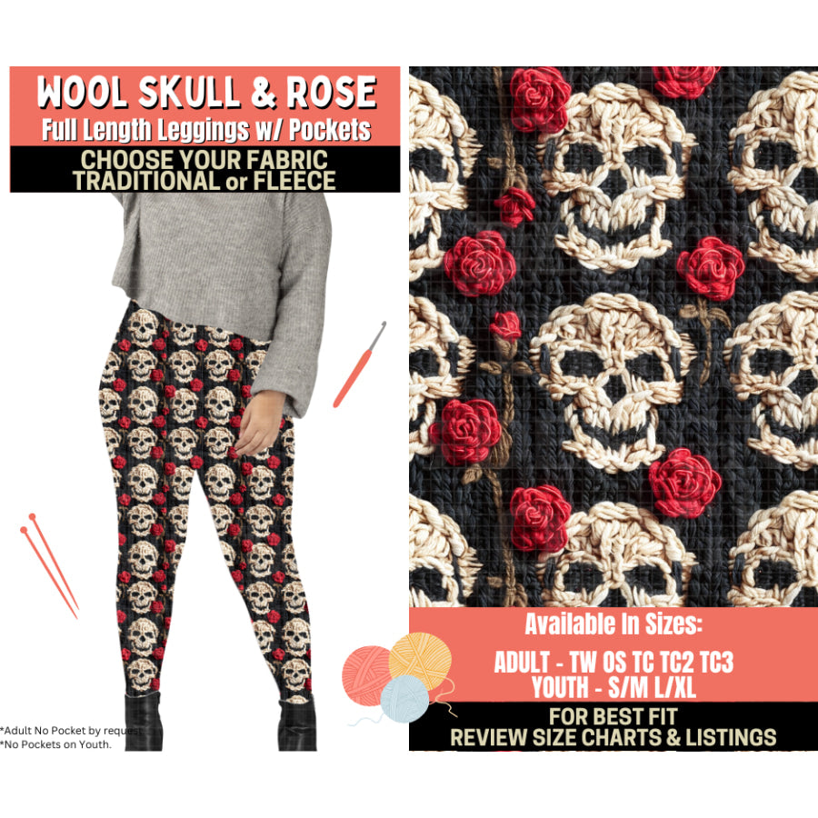 Preorder Custom Styles - Wool Skull and Rose - Closes 1 Oct - ETA Early Feb 2026 Leggings