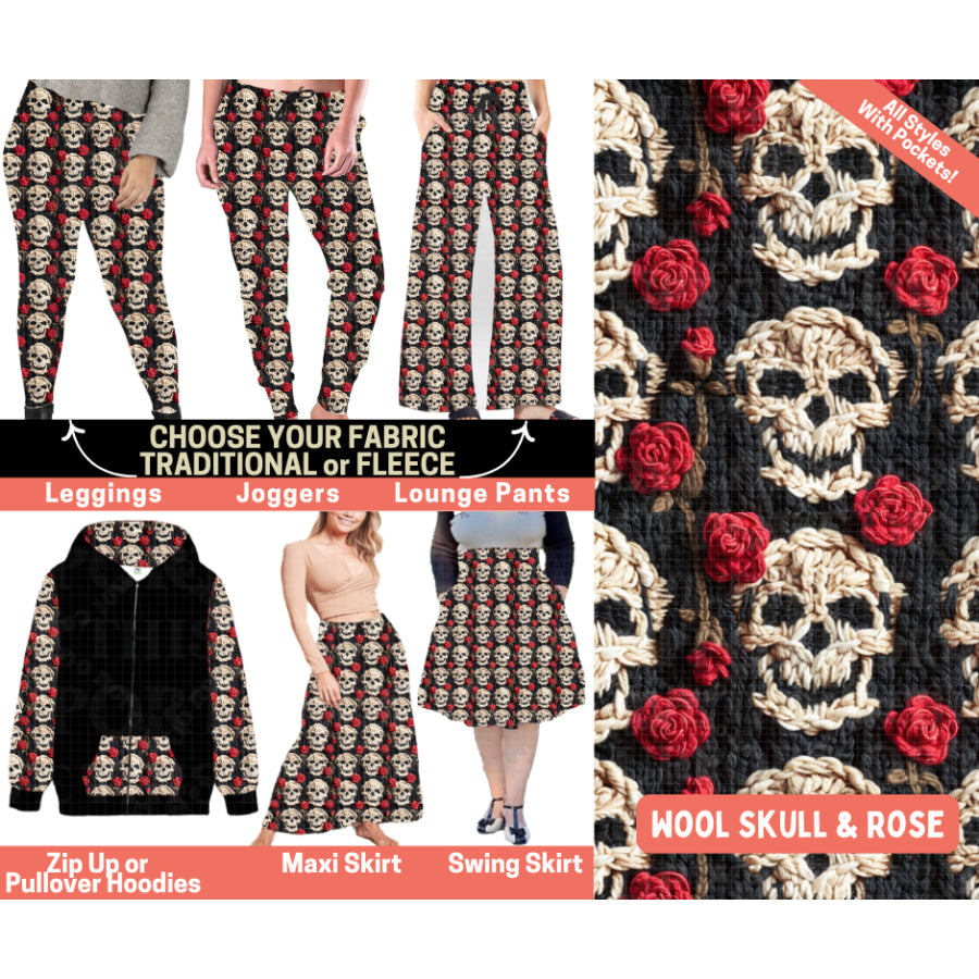 Preorder Custom Styles - Wool Skull and Rose - Closes 1 Oct - ETA Early Feb 2026 Leggings