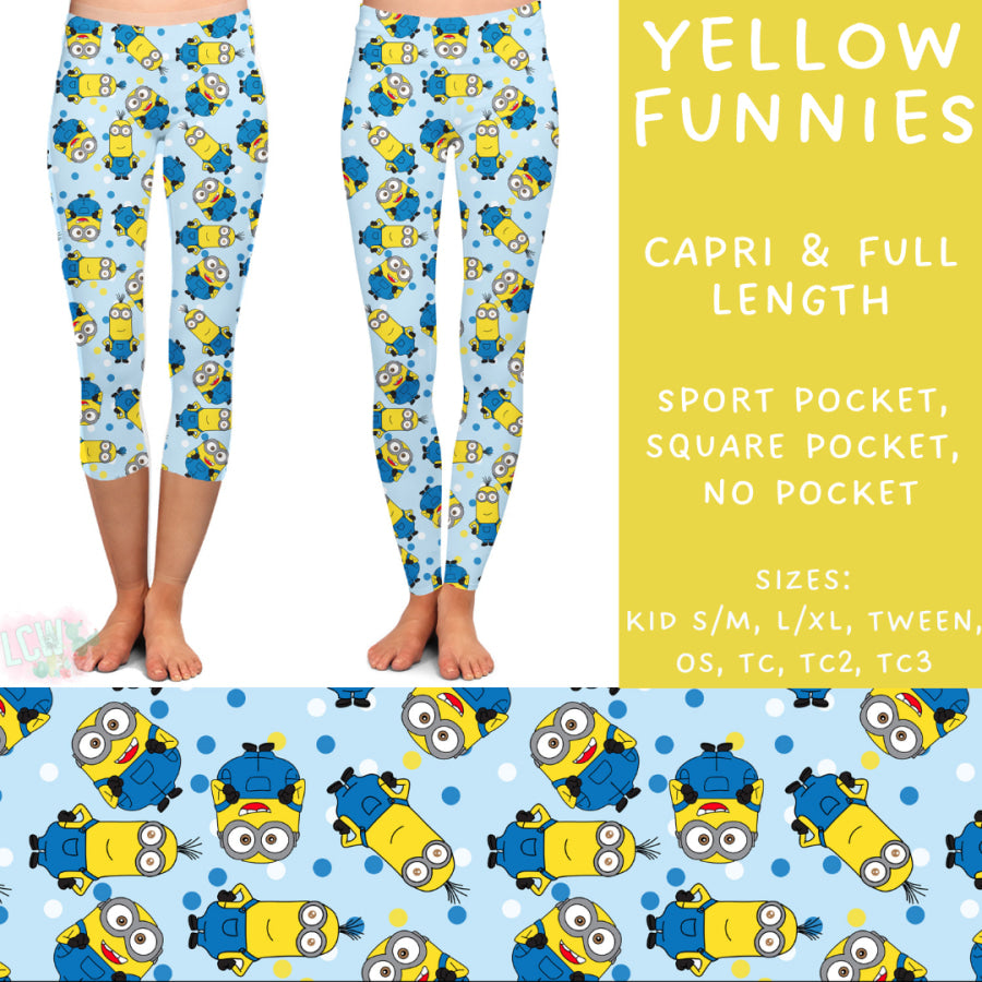 Preorder Custom Styles - Yellow Funnies - Closes 11 Oct - ETA late Dec 2024 Leggings