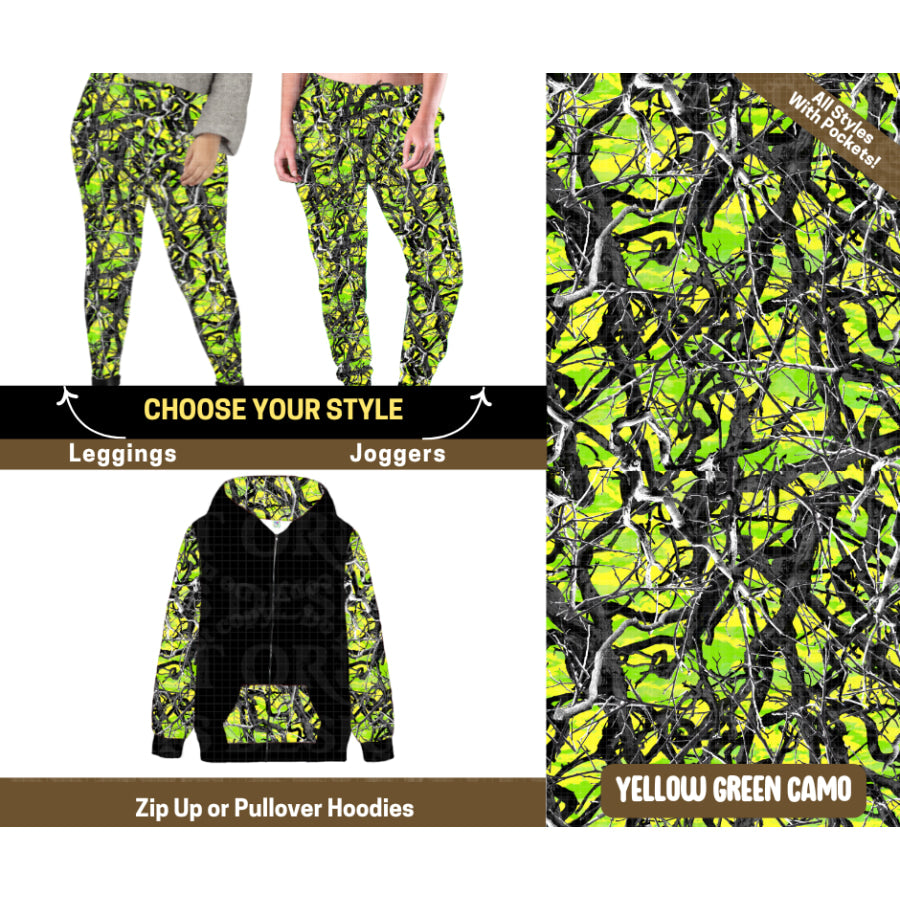 Preorder Custom Styles Yellow Green Camo Closes 12 Sep ETA mid Jan 2026 Leggings
