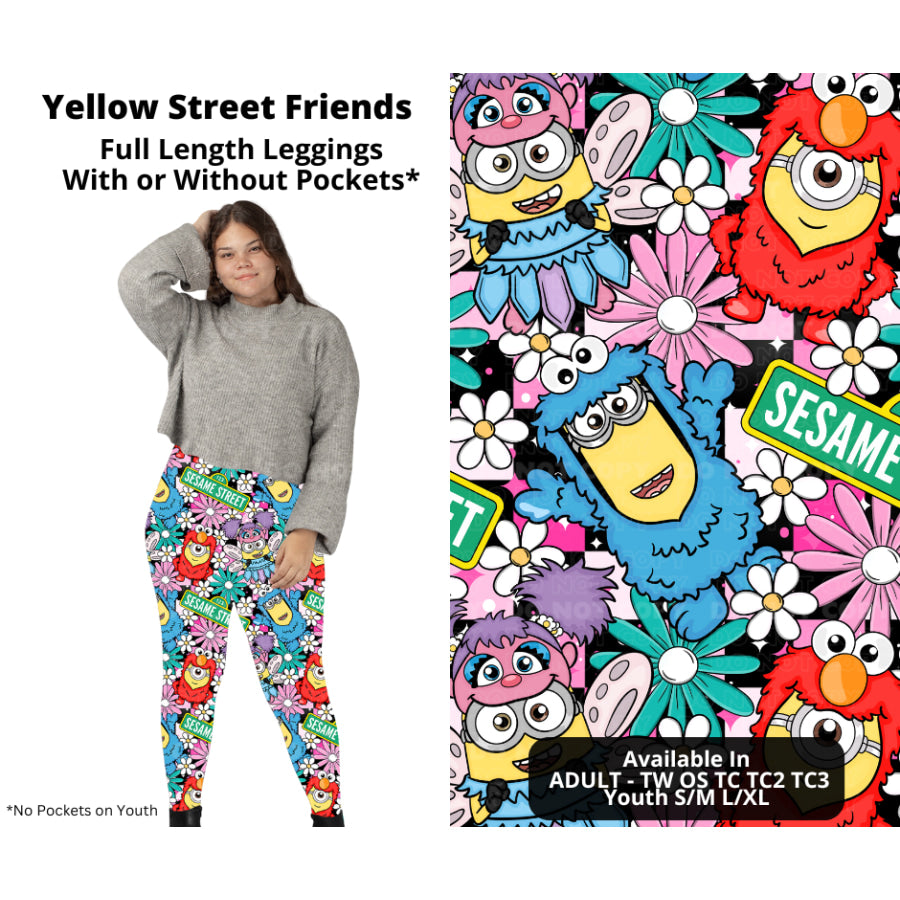 PREORDER Custom Styles - Yellow Street Friends - Closes 21 Nov - ETA late Feb 2025 Leggings